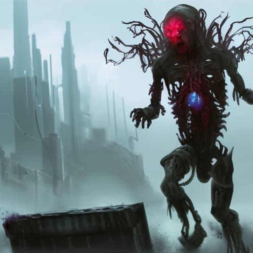 AI Zombie in Detailed Matte Painting Style