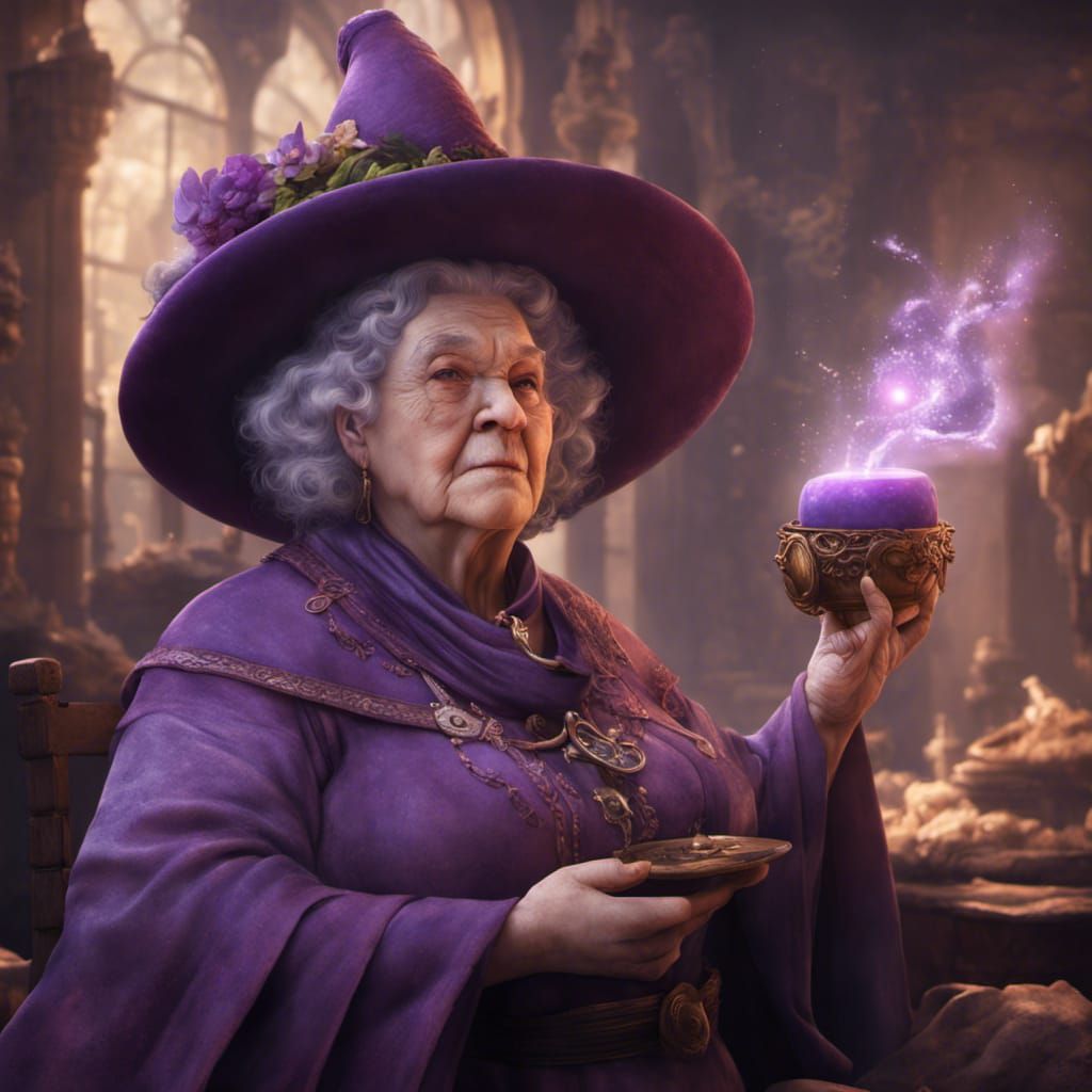 Purple Sorceress: Detailed Fantasy Concept Art