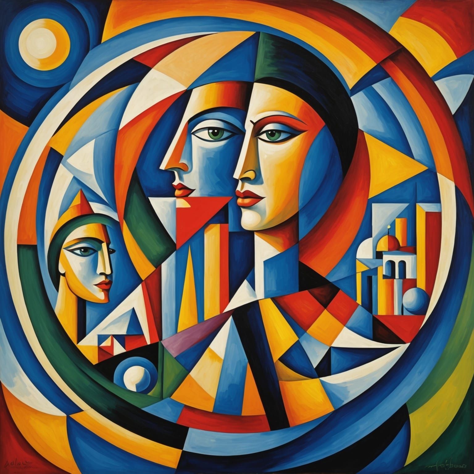 Abstract Cubist Earth with Euclidean Geometry