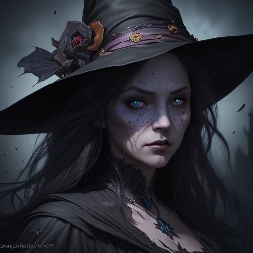 Intricately Detailed Witch in Hyperrealistic Splash Art