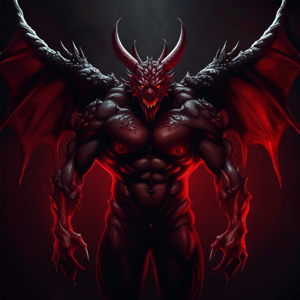 Hypermuscular Demonic Dragon Concept Art