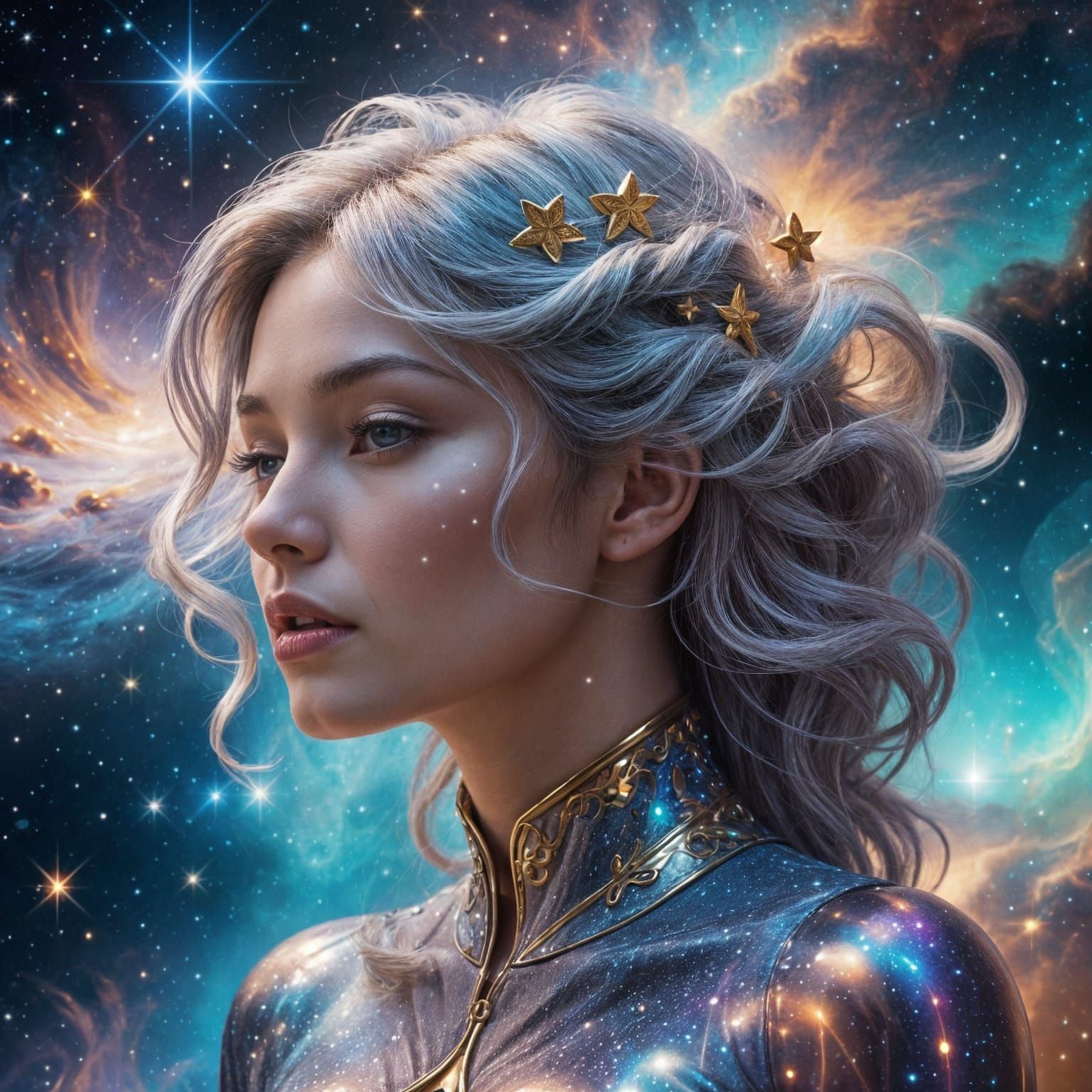 Cosmic Goddess Revealed in Sensual Surrealism