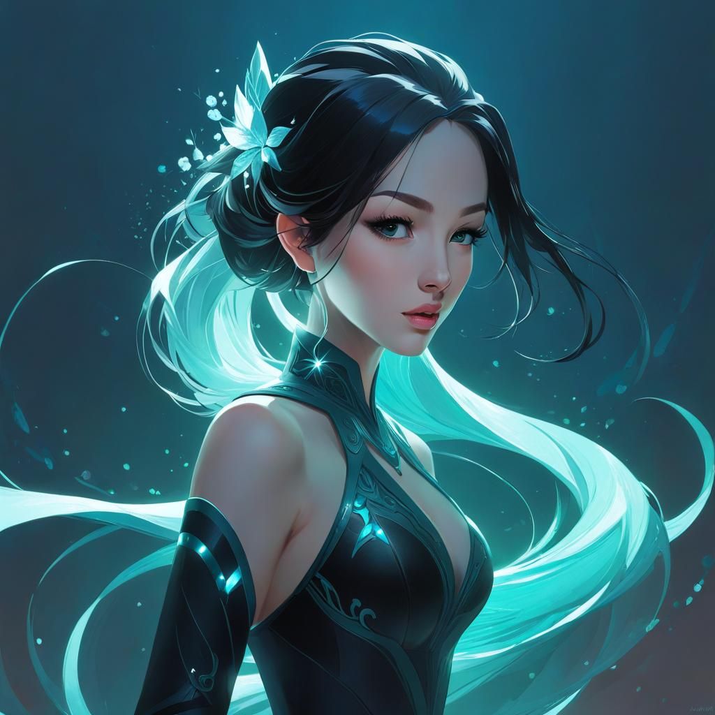 Plasma Light Wave in Cel-Shaded Alcohol Ink