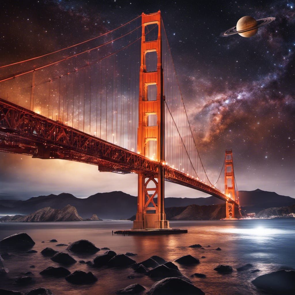 Golden Gate Bridge in Space: A Futuristic Vision