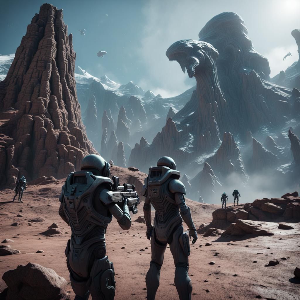 Alien World Space Game Scene in 8K