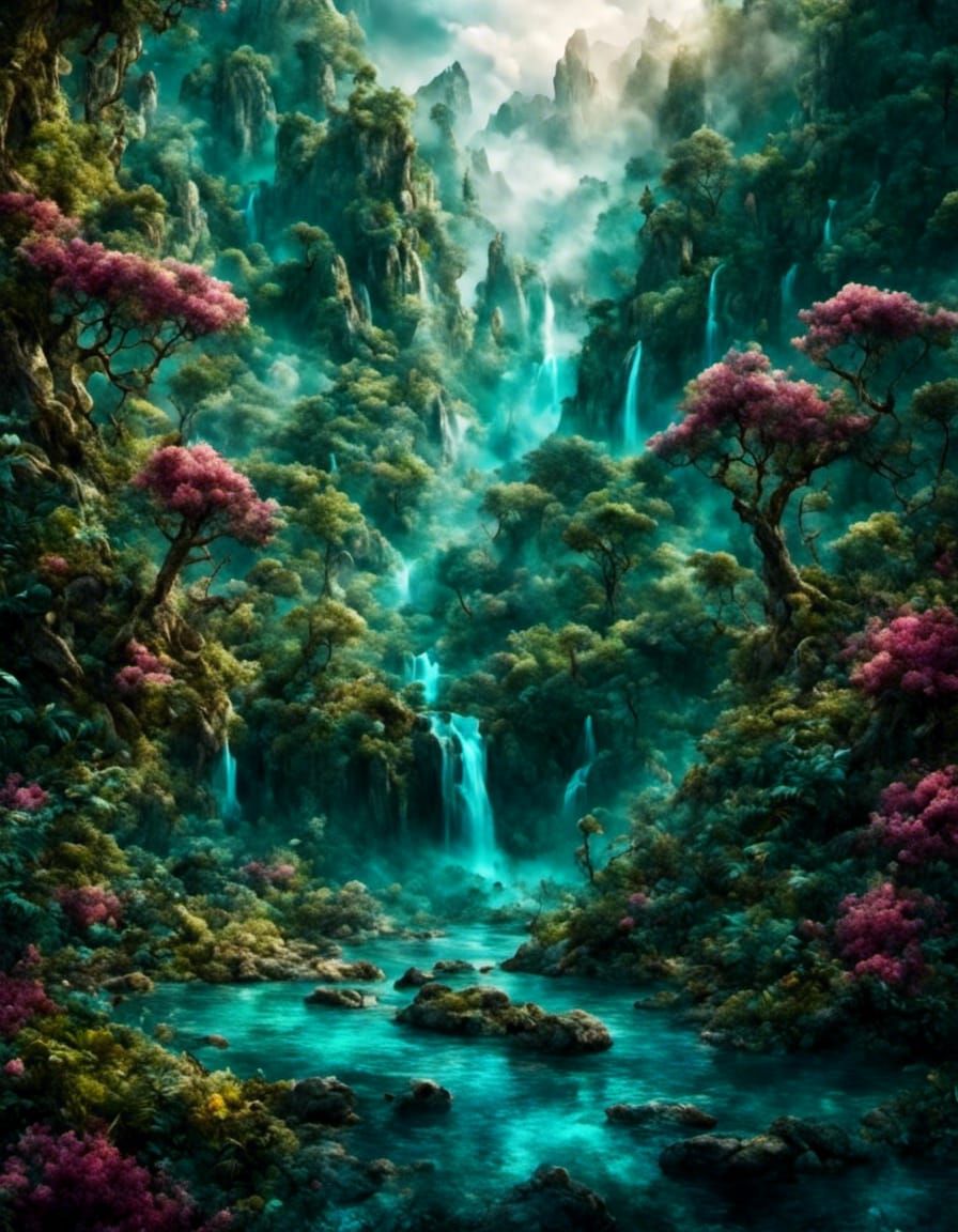 Hyperrealistic Waterfall in Ultra-High Resolution