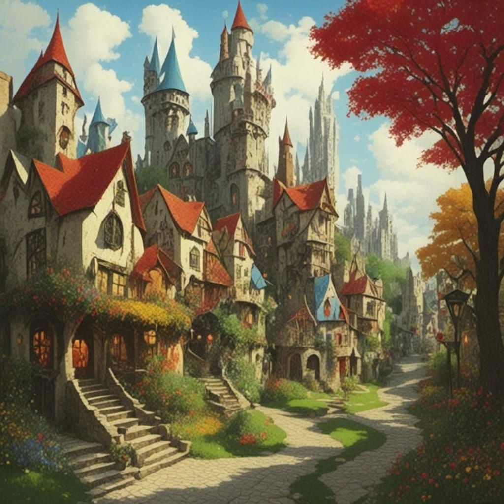 Dreamy Shadowy Meadow Landscape