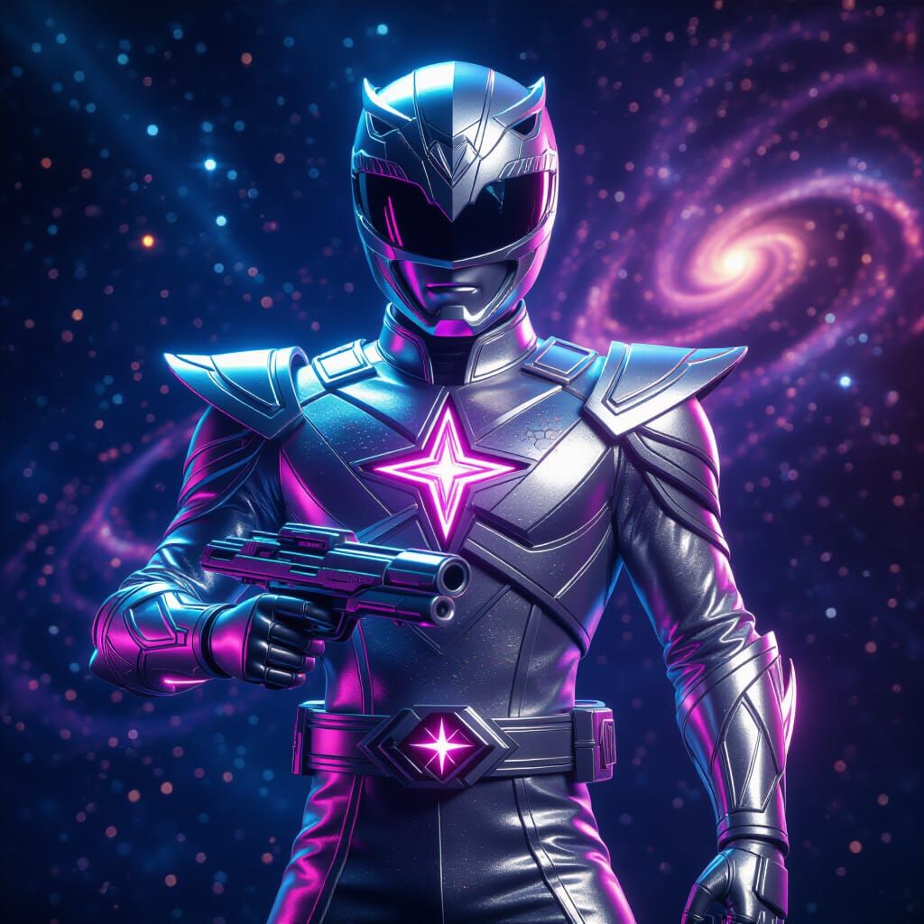 Mysterious Silver Ranger in Cosmic Armor