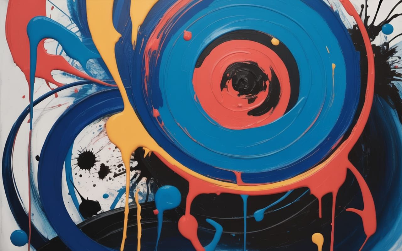 Forceful Abstract Expressionist Eruption in Impasto