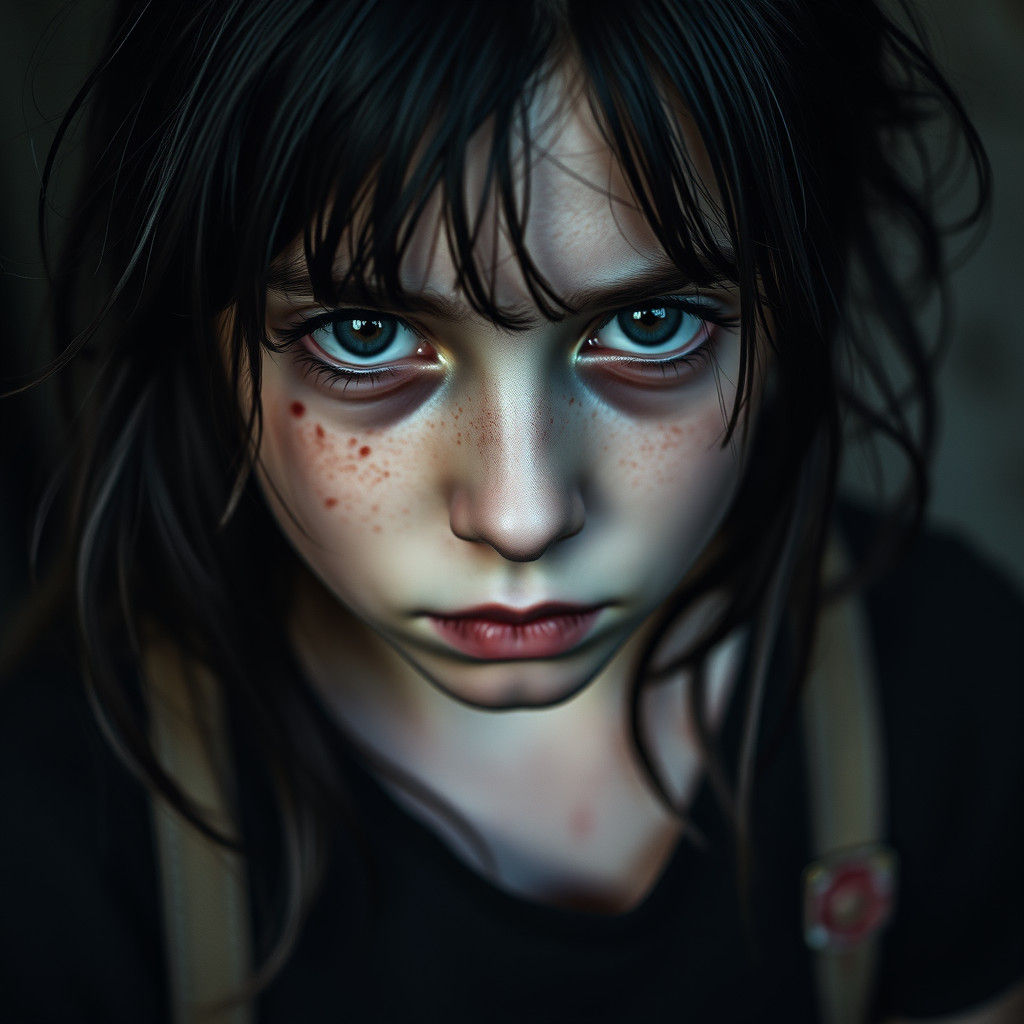 Haunting Portrait of a Girl in Hyperrealism