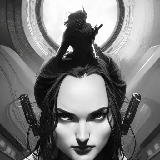 Romantic Noir Hero Portrait in Disney Comic Style