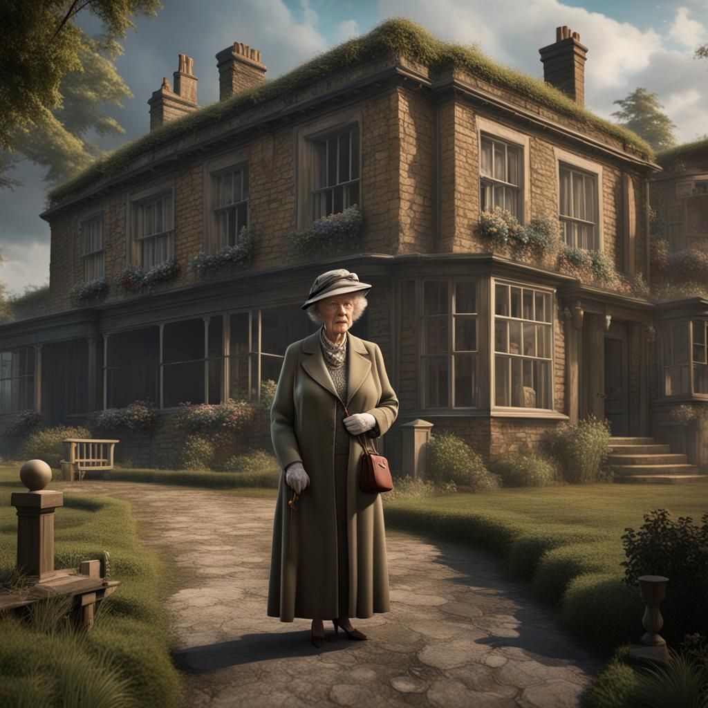 Joan Hickson as Miss Marple in Detailed Painting