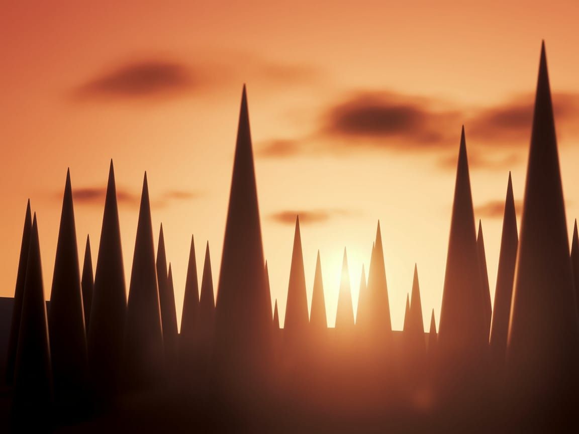 Golden Sunset with Dramatic Tree Silhouettes