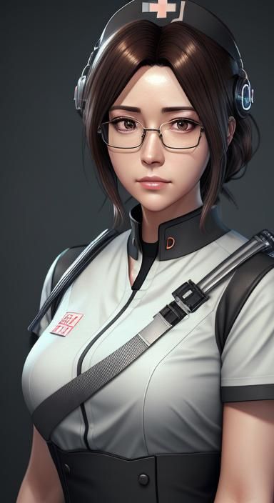 Anime Nurse in Clinic Expressing Breast Milk