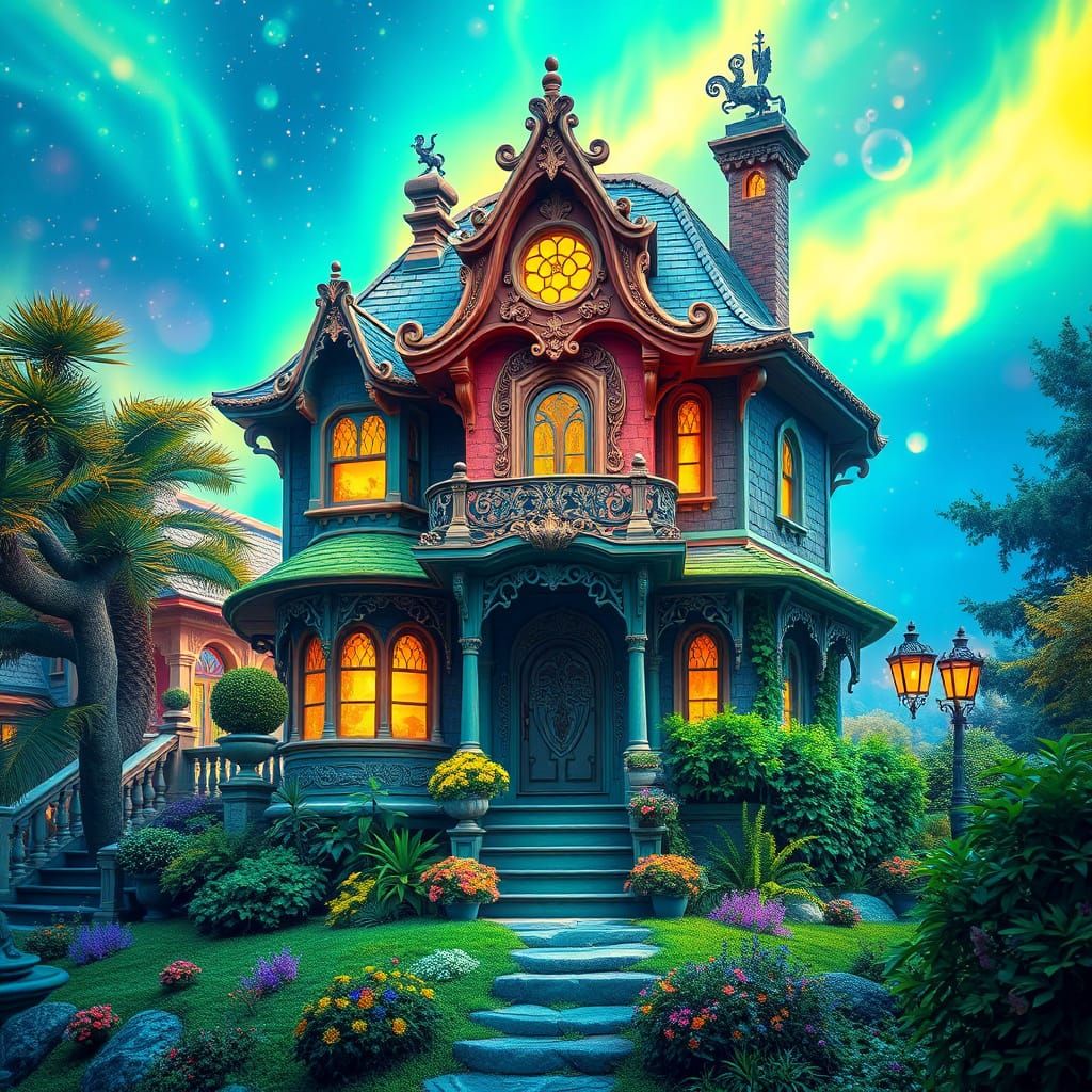 Whimsical House in a Fantastical Realm