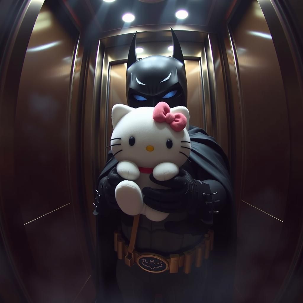 Batman and Hello Kitty in Ethereal Elevator