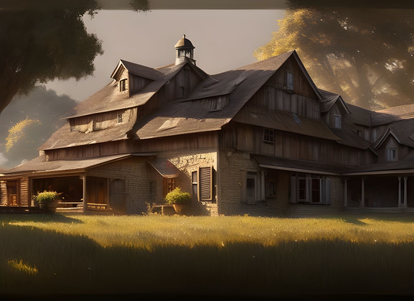 Detailed Farmhouse Concept Art in Epic Scale