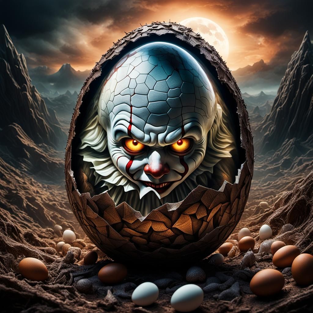 Pennywise Hatches in Chromatic Surrealist Landscape