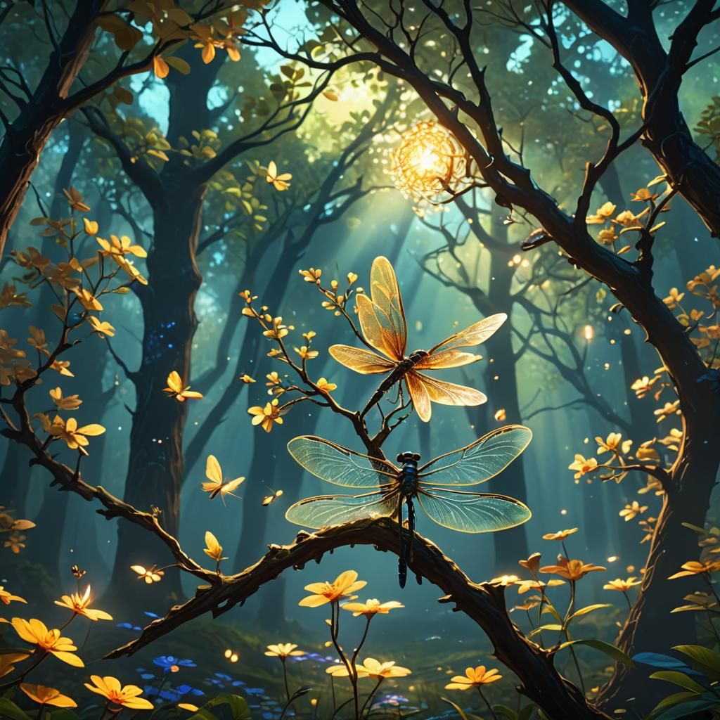 Magical Tree in Glowing Forest Concept Art