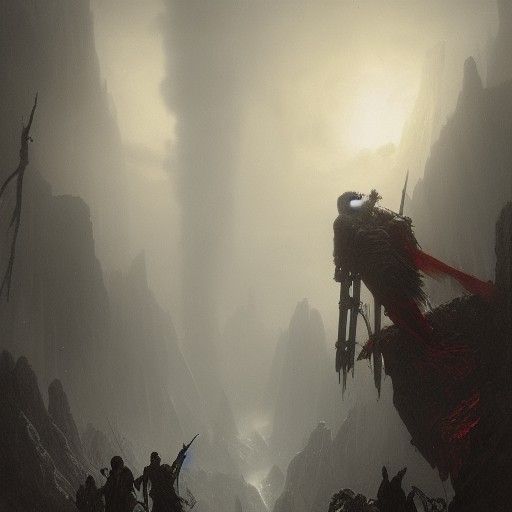 Terrifying God of War in Dark Fantasy Style