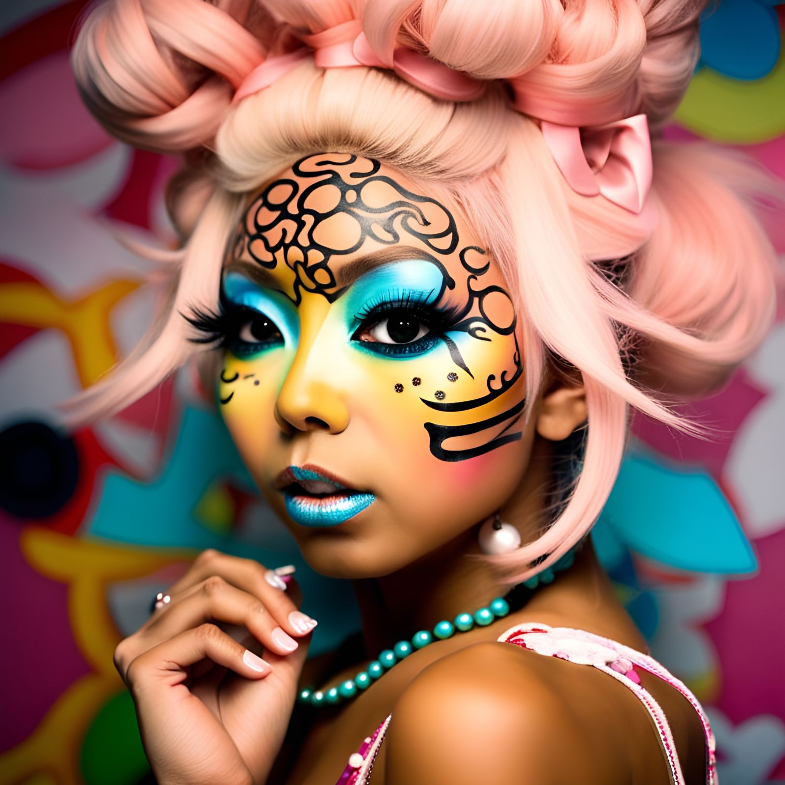 Suntanned Gyaru Ganguro Girl Portrait