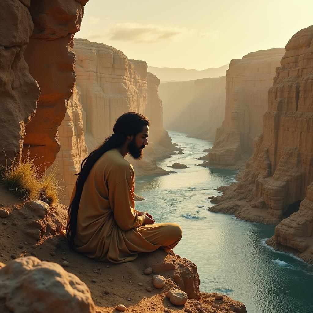 Evocative Scene of Babylonian Exile and Lament