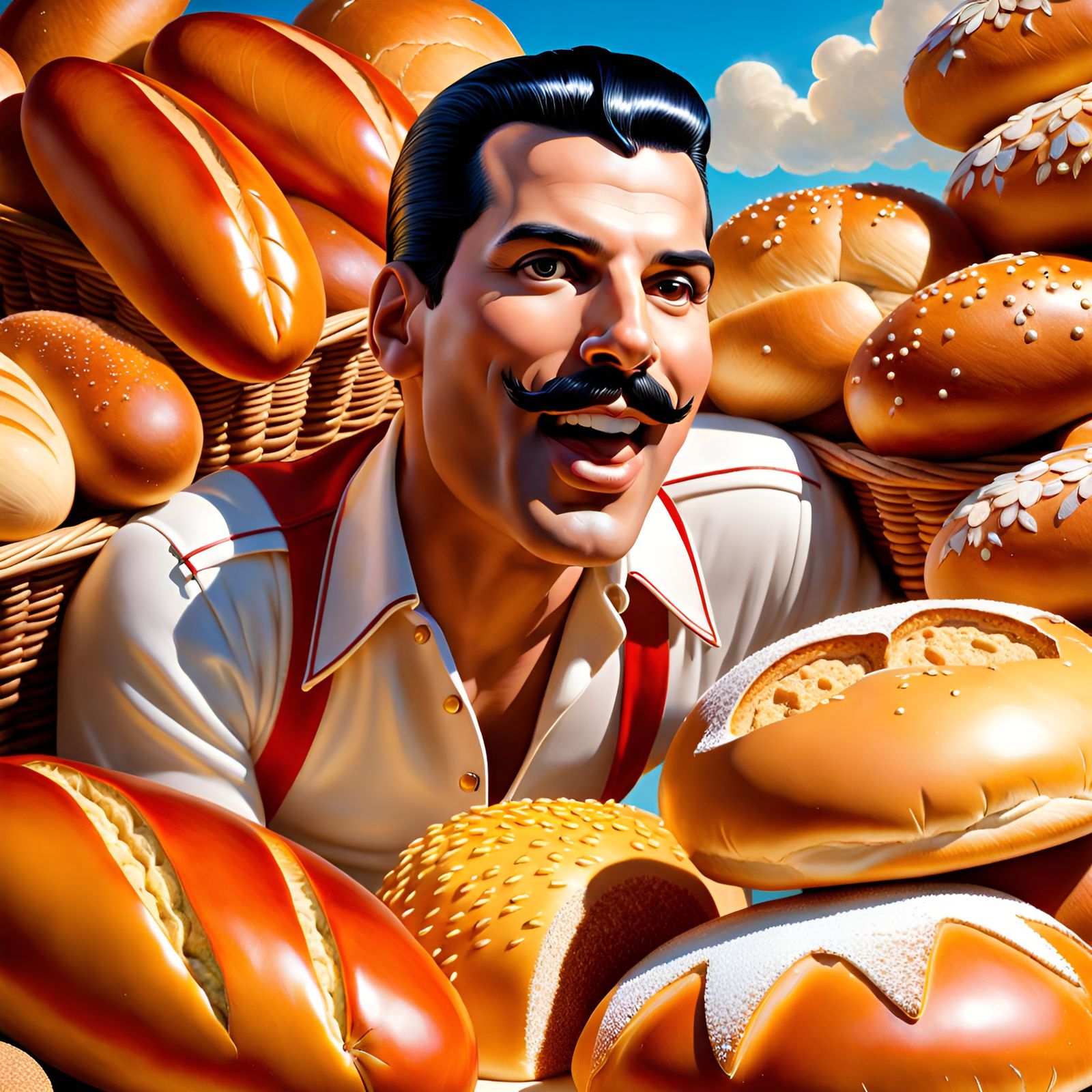 Freddie Mercury as Baker: 3D Pixar-Style Art