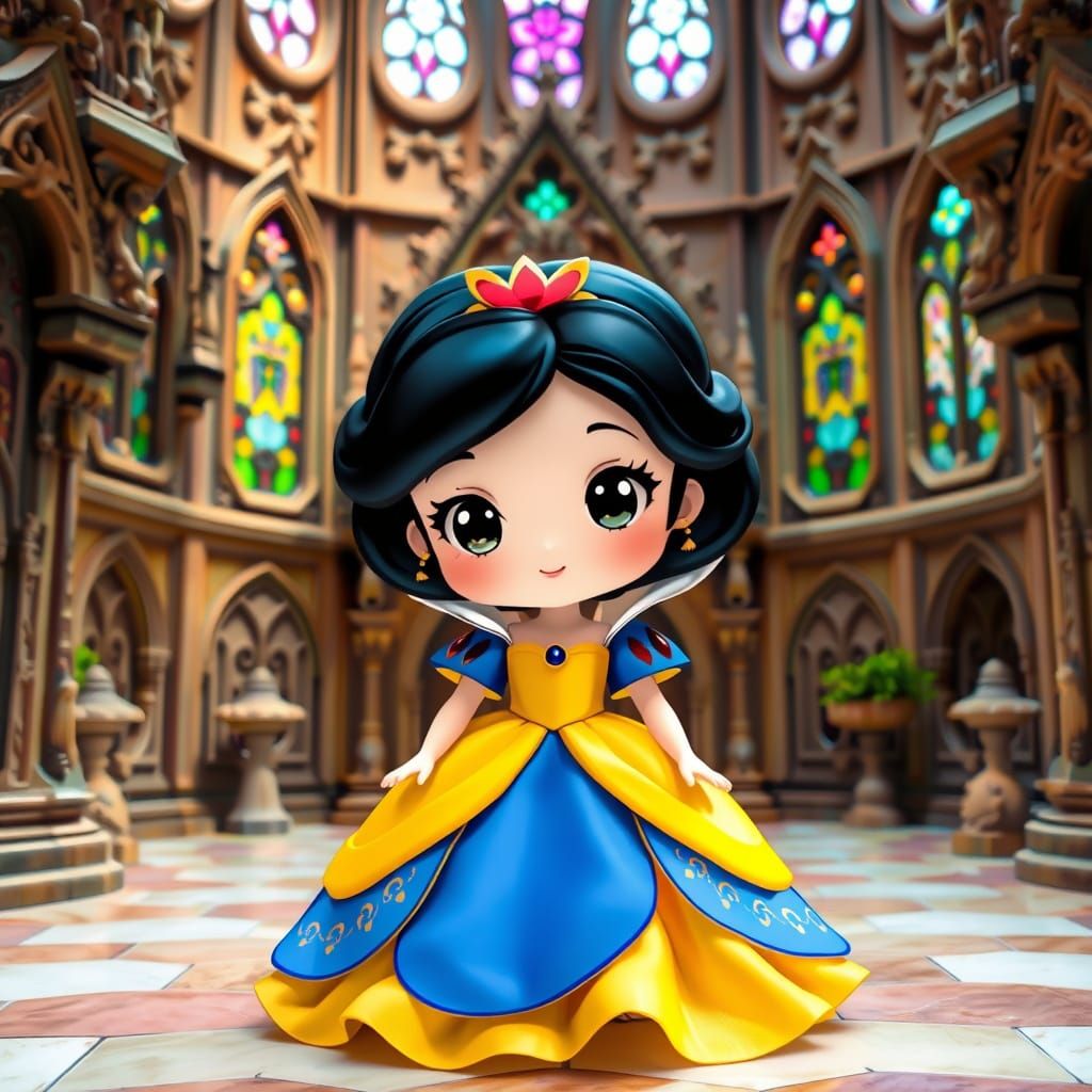 chibi dolls disney snow white in disney palace