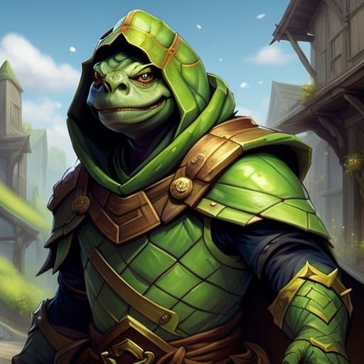 Wisdom-Filled Tortle Cleric Profile Picture in D&D Style