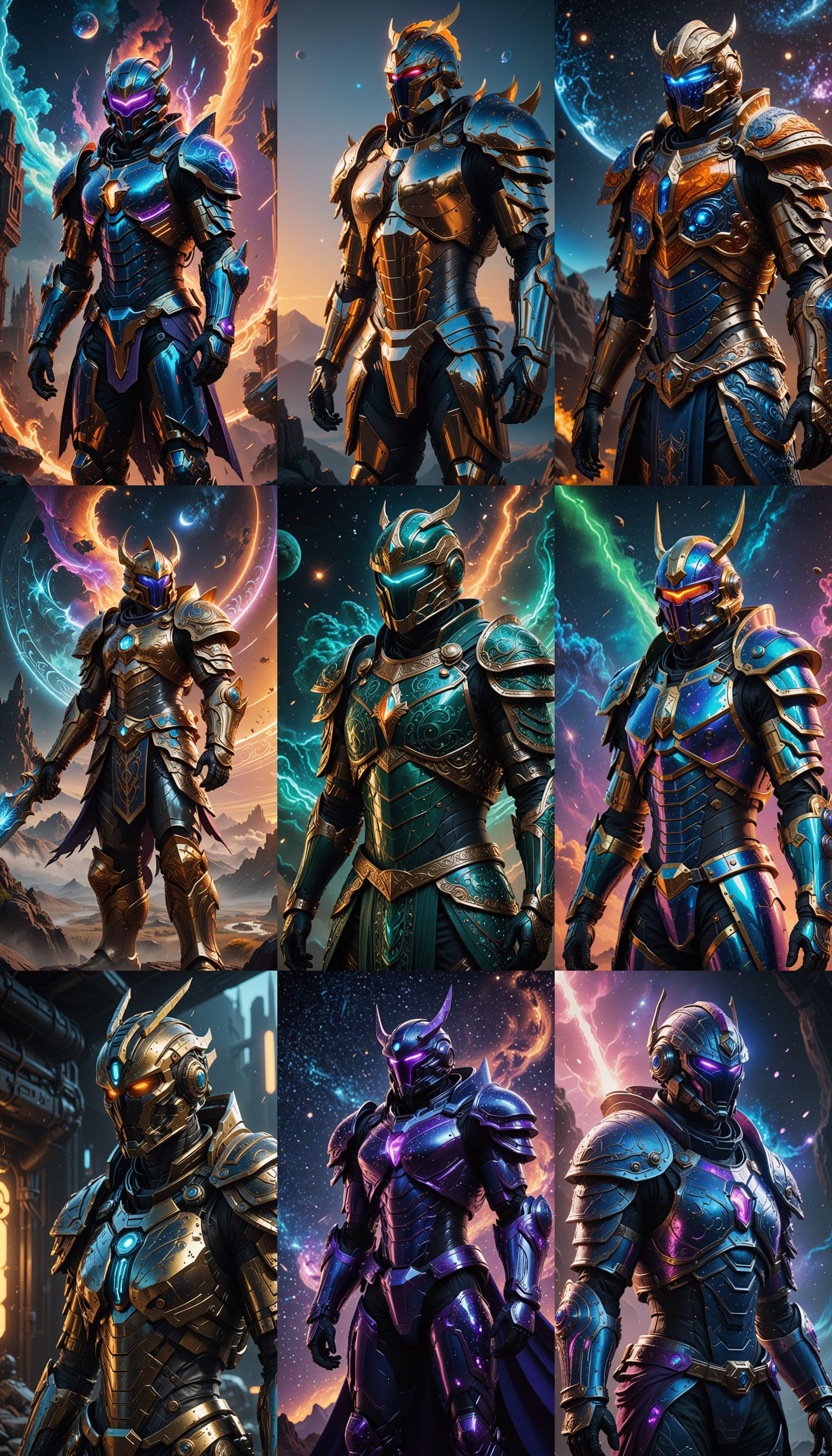 Epic Cosmic Armor Concept in Futuristic Style