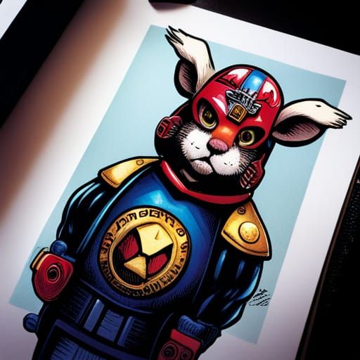 Hamster Judge Dredd in Comic Book Style