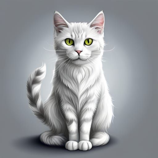 Cute Gothic Cat in Black and White