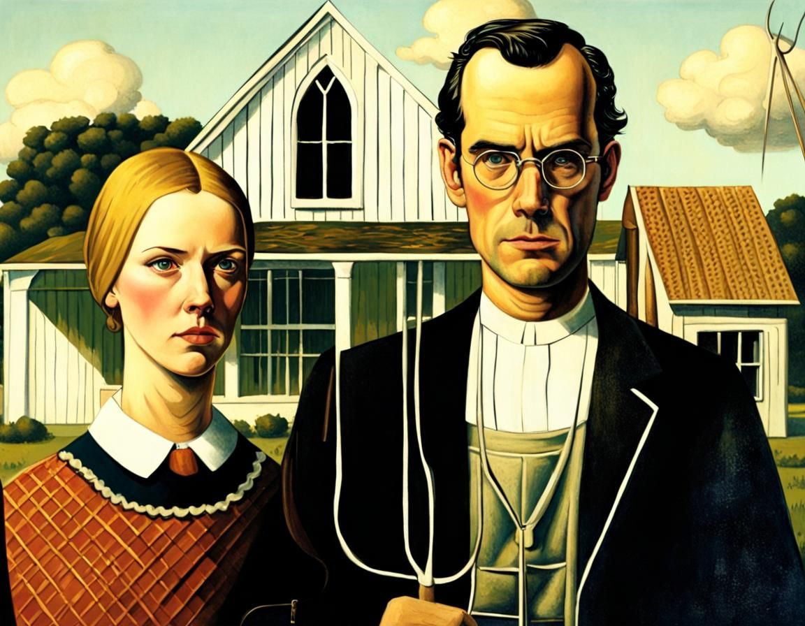 American Gothic Reimagined with Modern Actors