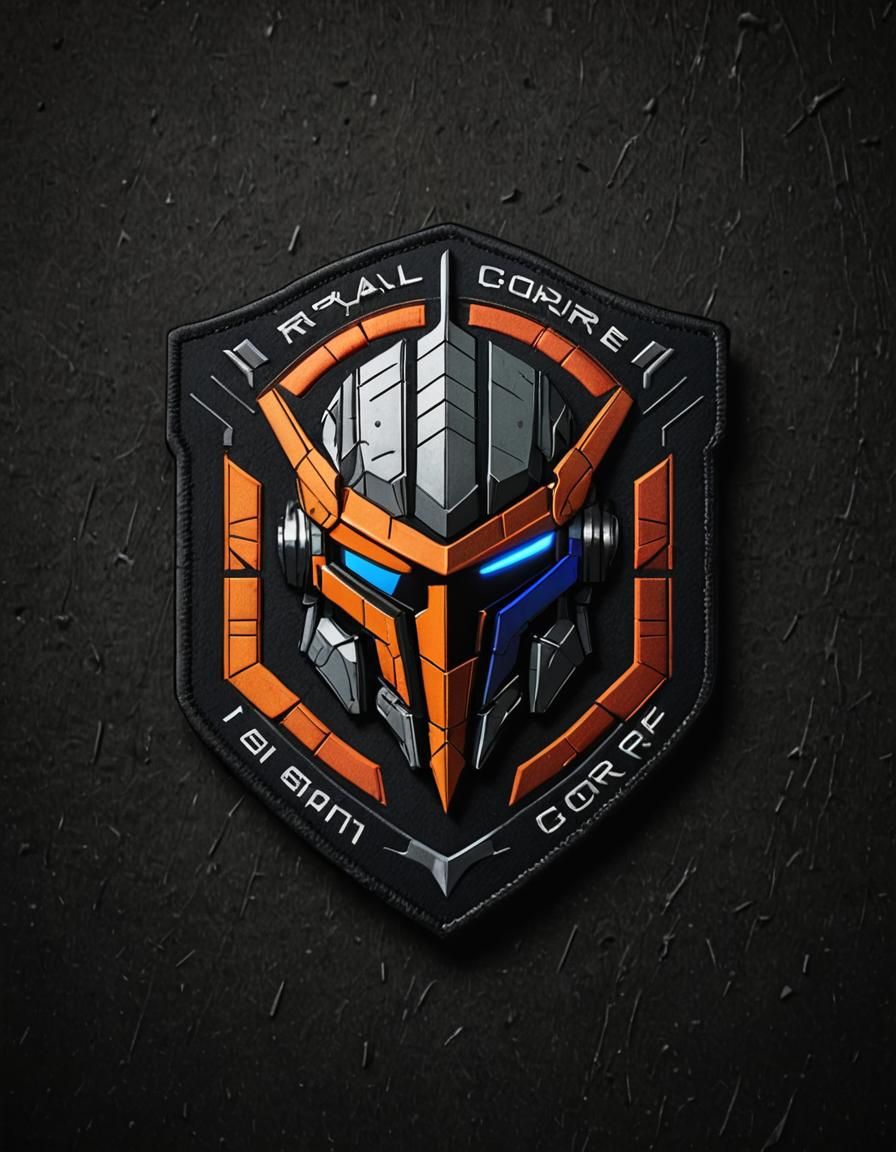 Sci-Fi Emblem Patch with Armored Core Design