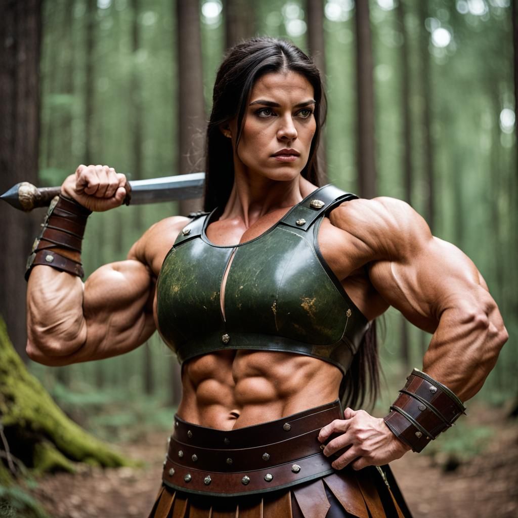 Italian Warrior Woman in Ancient Greek Armor