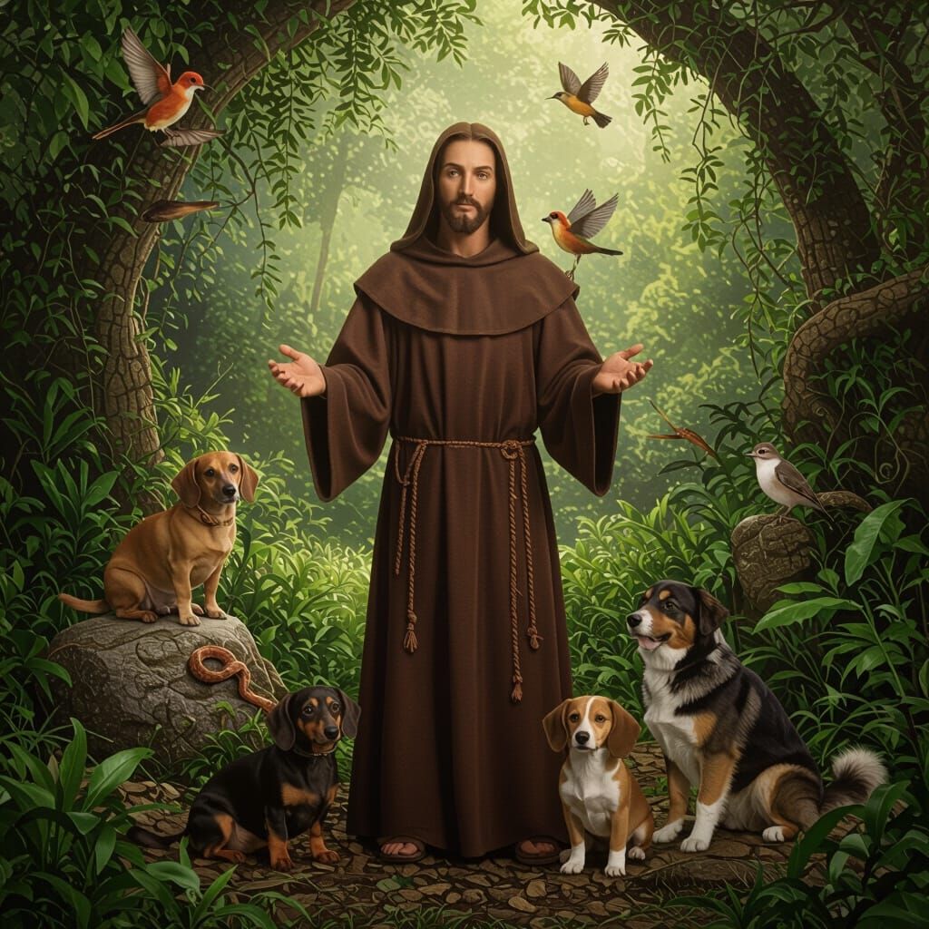 Saint Francis of Assisi in Nature, Renaissance Oil Painting ...