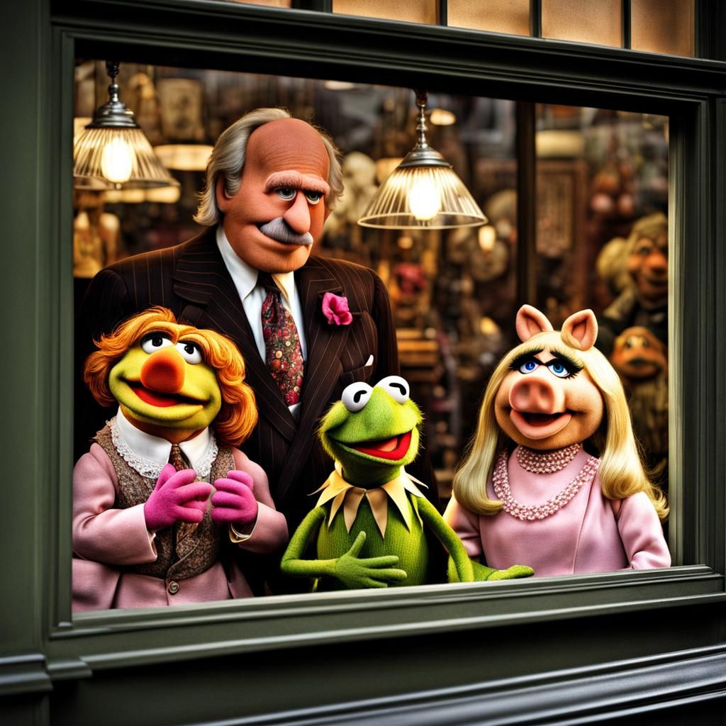 Muppet Show Characters Behind Glass Window