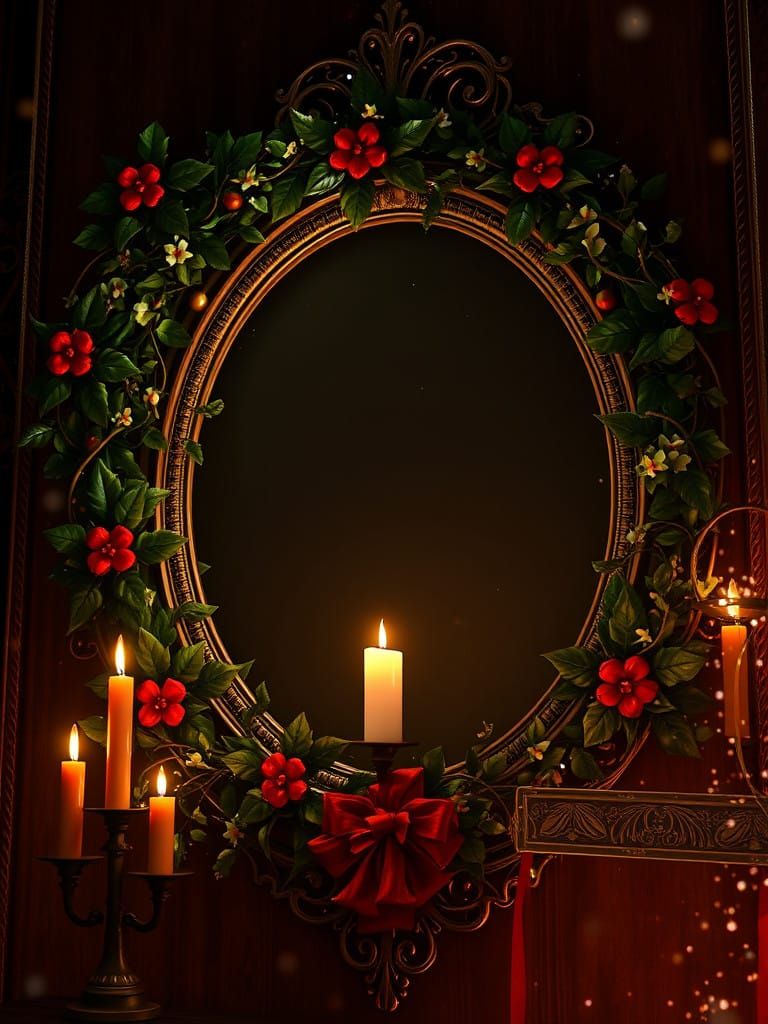 Victorian Gothic Christmas Holly Masterpiece in Dark Fantasy...