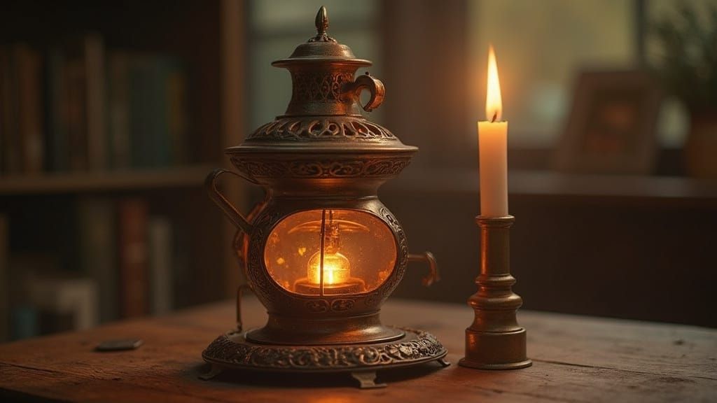 Ornate Oil Burner with Retro-Futuristic Design