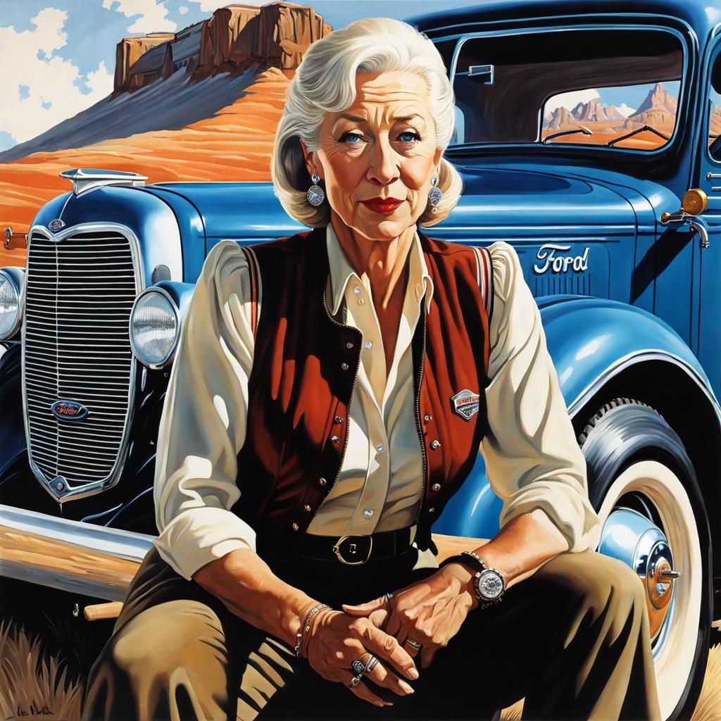 Classic Hollywood Portrait with Vintage Truck