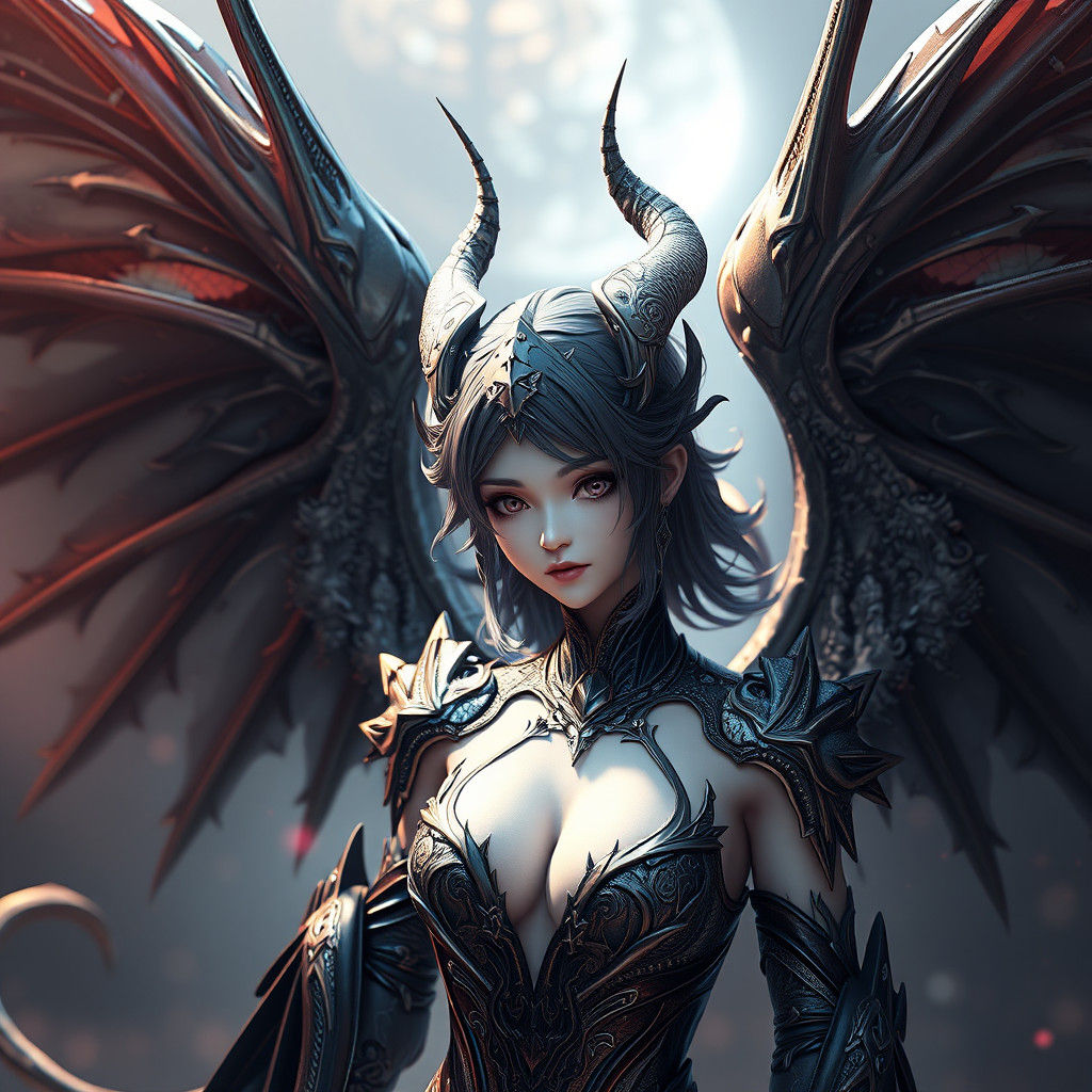 Nyx with Dragon Wings in 3D Anime Art