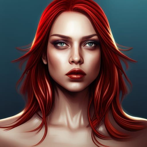 Detailed Matte Painting of a Woman's Mugshot