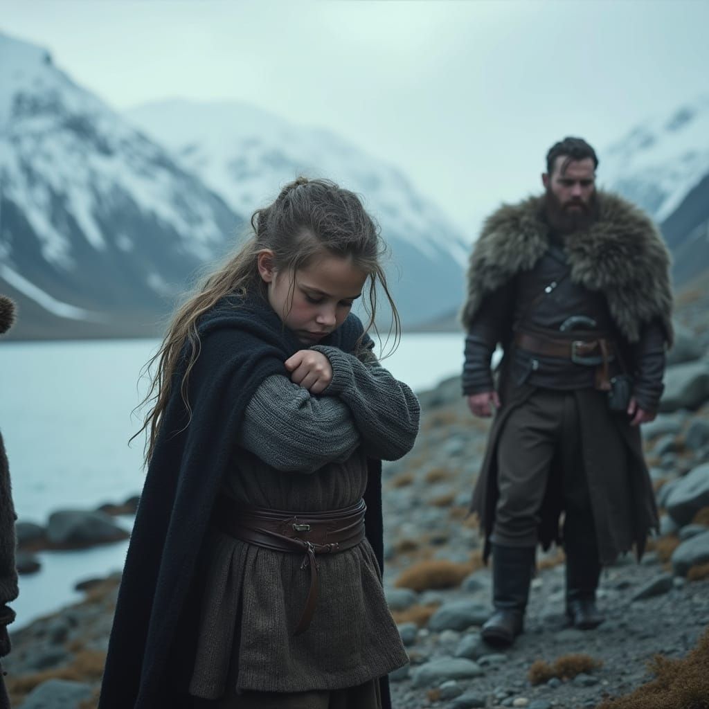 Young Viking Girl in Despair, Abandoned by Family in Nordic ...