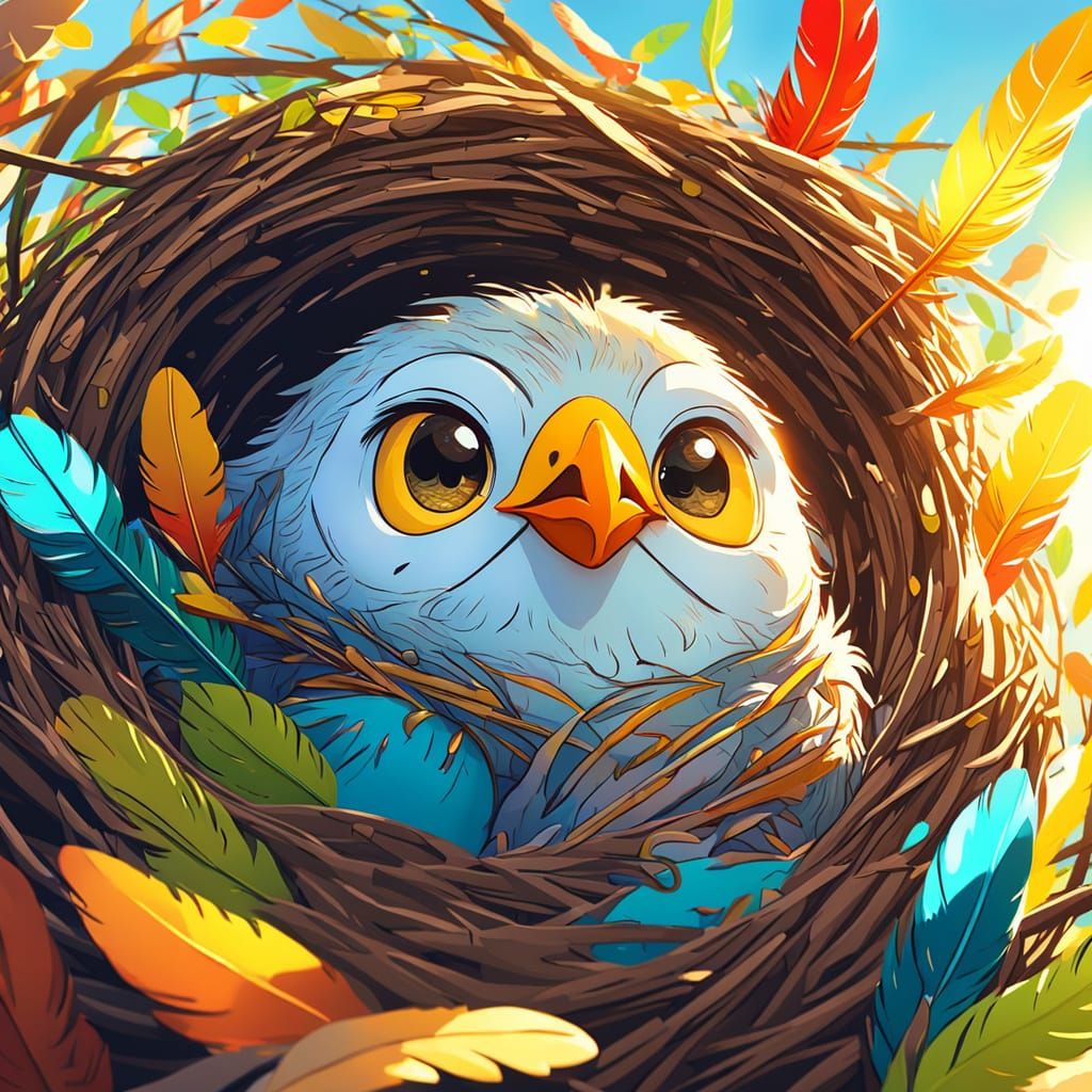 Grumpy Chick in Nest Concept Art