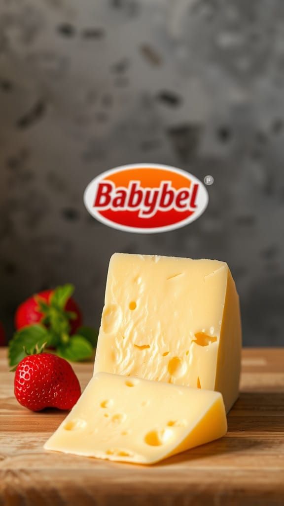 A Wheel of Babybel Cheese in Warm Light