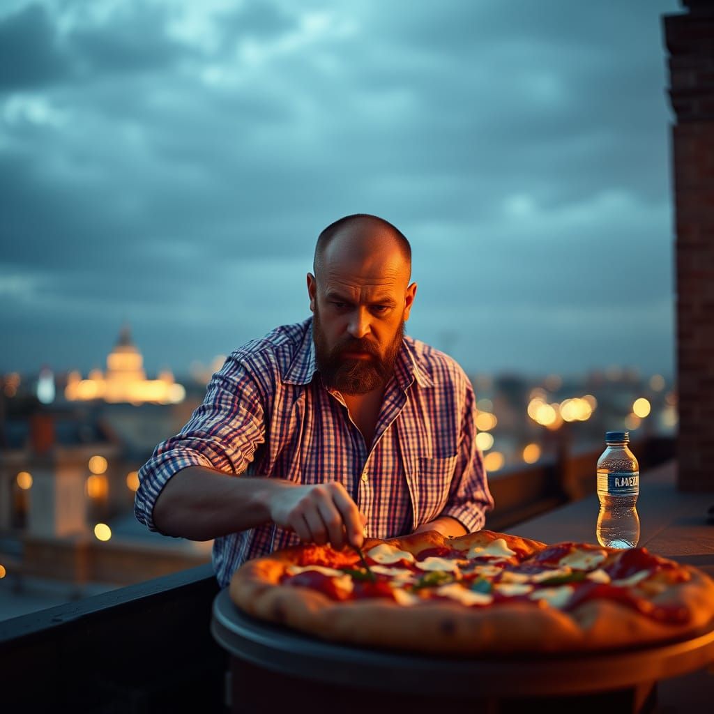 Walter White Pizza Roof Scene: Professional Photography