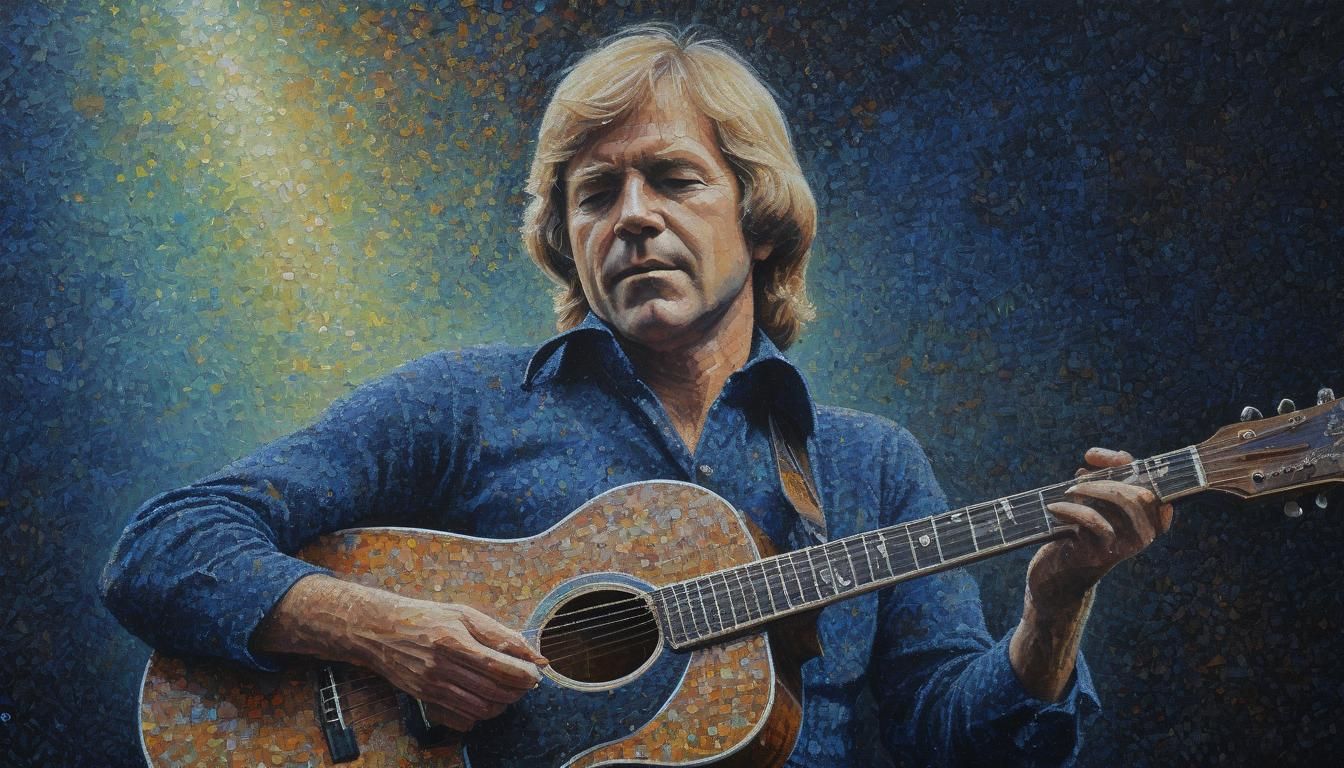 Pointillist Portrait Inspired by 1970s Oil Painting