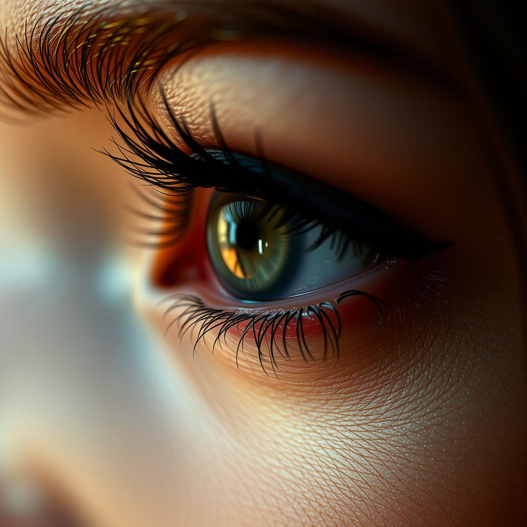 Hyperrealistic Eye of a Beautiful Woman in Sharp Detail