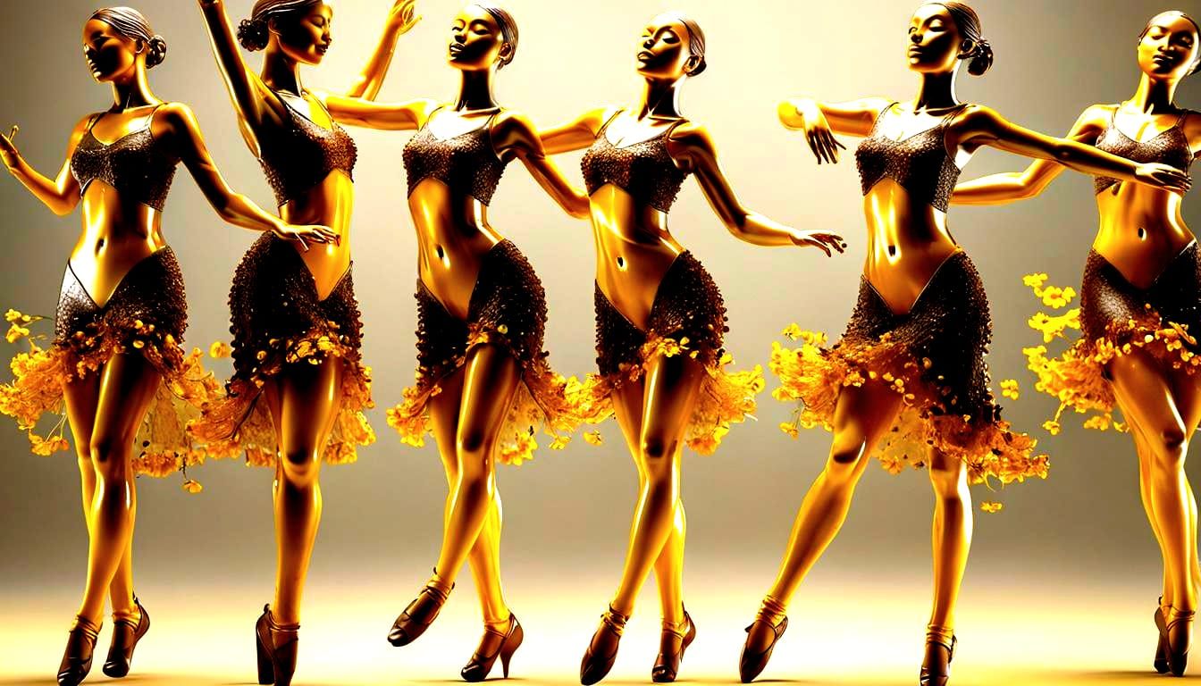 Ethereal Dancers in Motion: Crystalline Resin Model