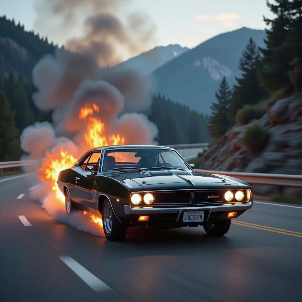 1987 Dodge Charger Inferno Race Cinematic Film Still